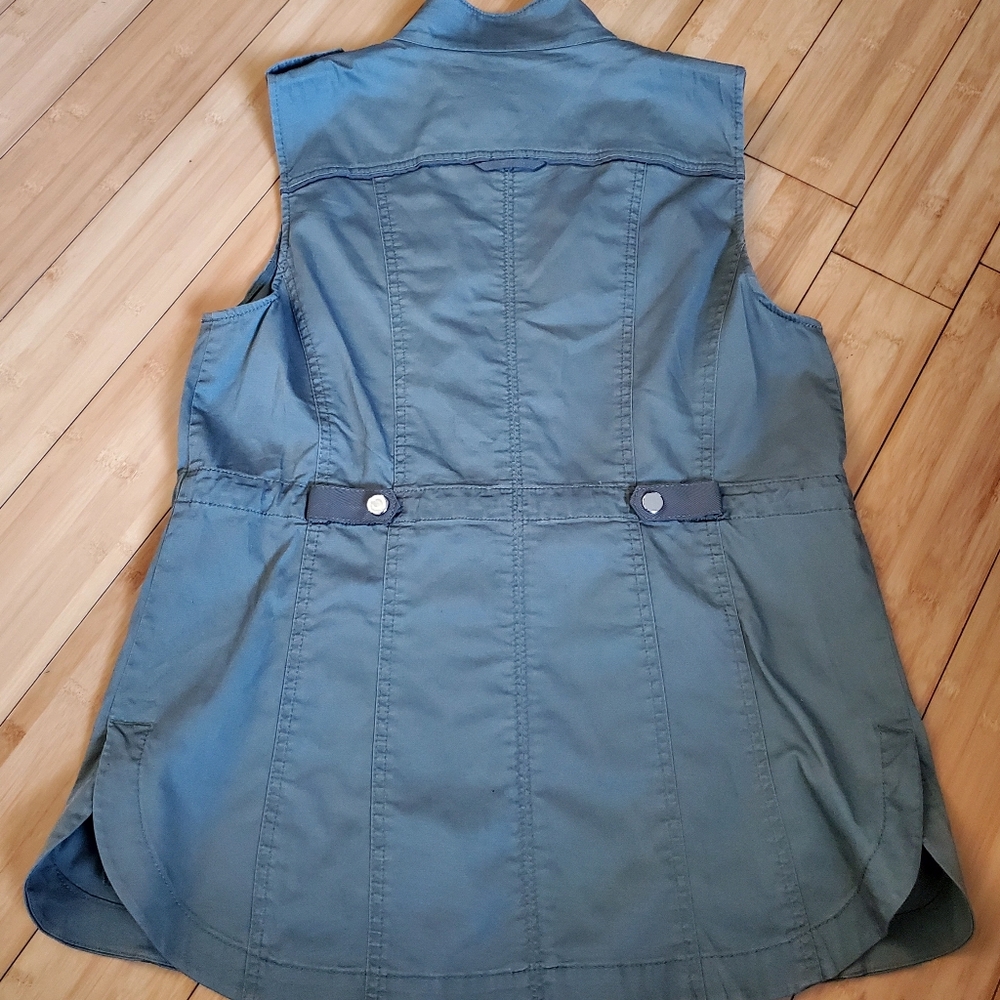 White House Black Market Olive Utility Vest Size Small - Picture 5 of 7